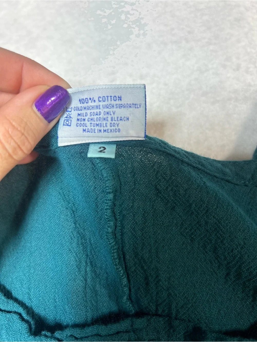 Teal Tie-Shoulder jumpsuit cotton - Picture 6 of 6